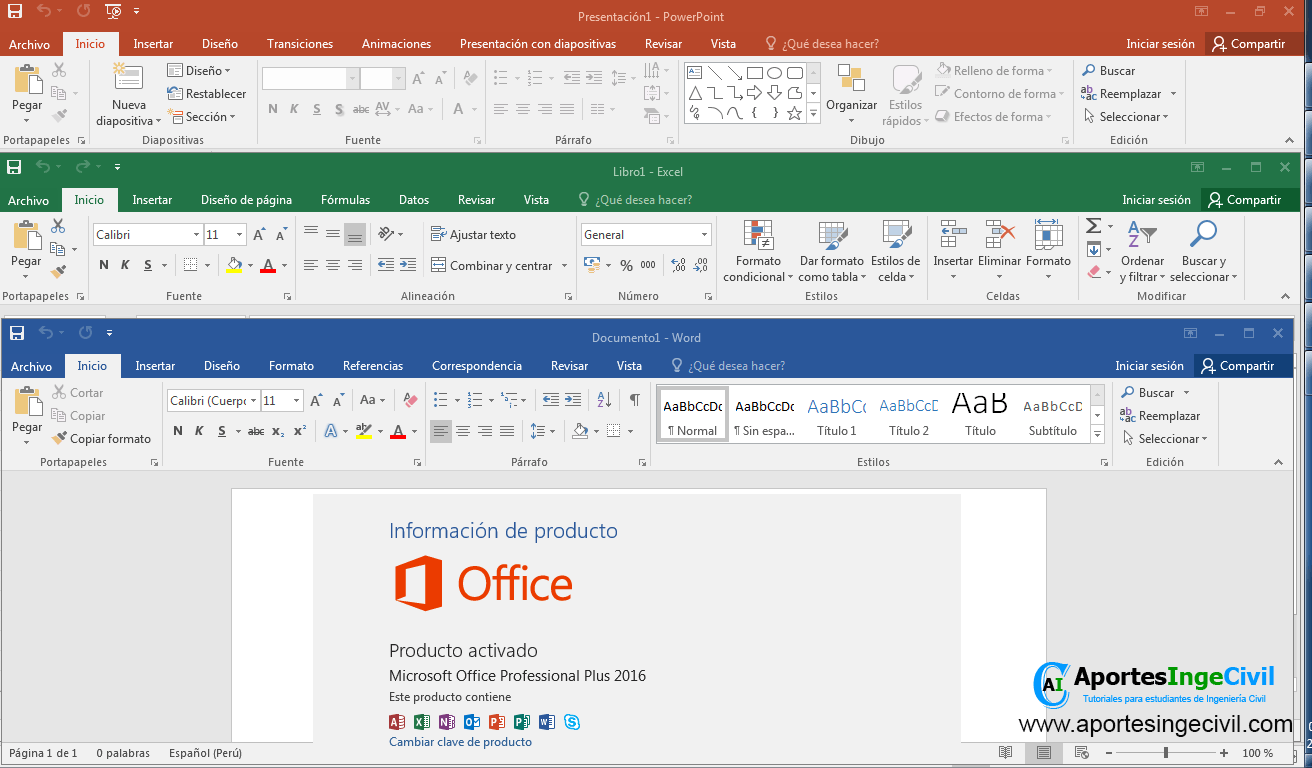 Microsoft Office Professional Plus 2016 (Español/ingles) | Versión Final