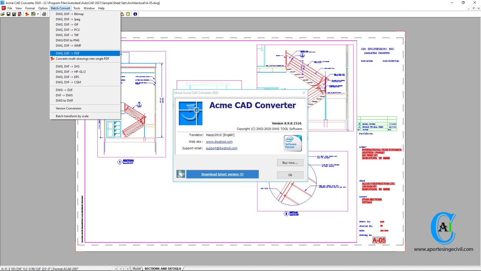 Acme cad converter как пользоваться