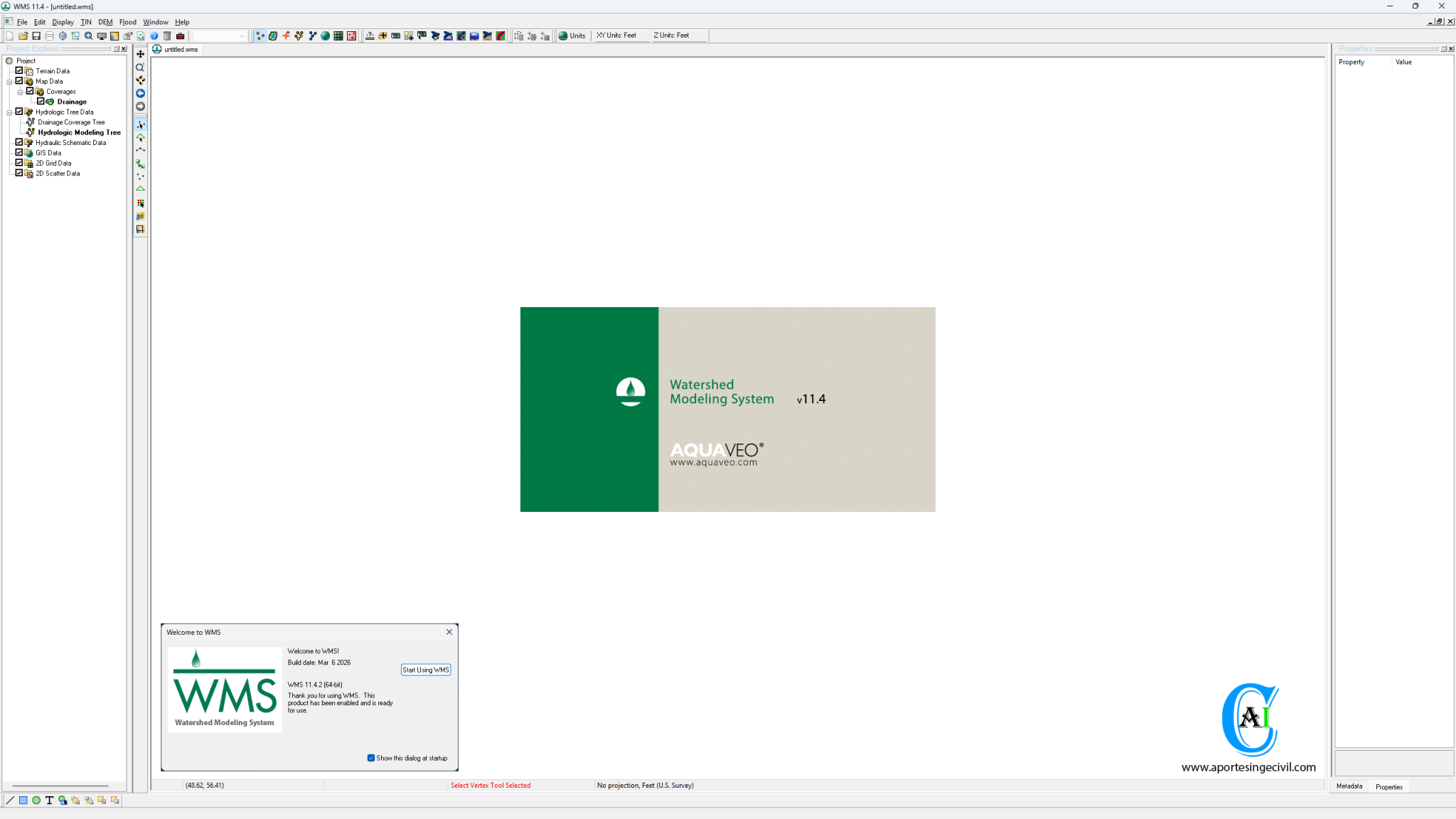Aquaveo WMS (Watershed Modeling System) v11.4.2